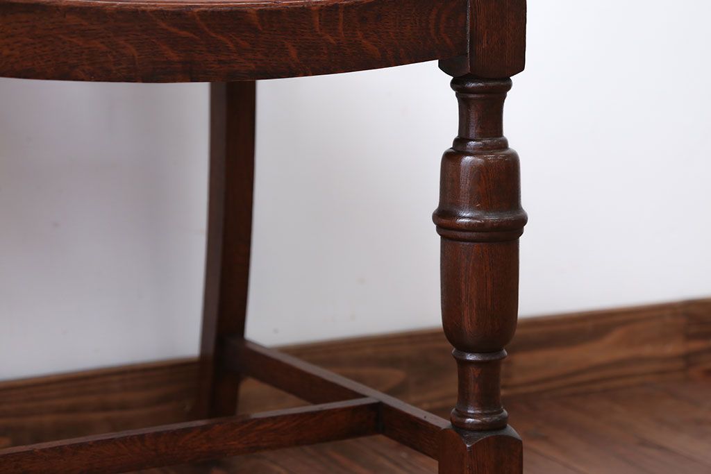 アンティーク家具　フランスアンティーク　オーク材!ゴブラン織り座面のおしゃれなダイニングチェア(2)