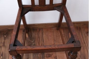 アンティーク家具　フランスアンティーク　オーク材!ゴブラン織り座面のおしゃれなダイニングチェア(2)