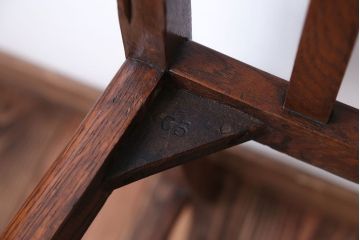 アンティーク家具　フランスアンティーク　オーク材!ゴブラン織り座面のおしゃれなダイニングチェア(2)