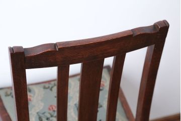 アンティーク家具　フランスアンティーク　オーク材!ゴブラン織り座面のおしゃれなダイニングチェア(2)