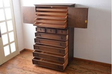 中古　高級品!永田良介商店製の衣装盆付きチェスト(定価770000円)