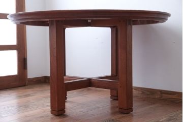 中古　TERRA(テラ)チーク材のラウンドダイニングテーブル(定価189000円)