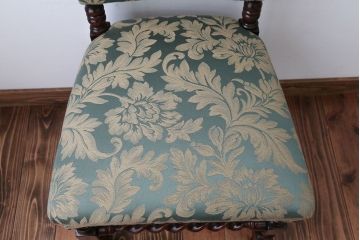中古　イギリス製　オーク材の優雅なツイストレッグダイニングチェア(1)