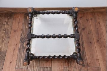 中古　イギリス製　オーク材の優雅なツイストレッグダイニングチェア(1)