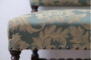 中古　イギリス製　オーク材の優雅なツイストレッグダイニングチェア(2)