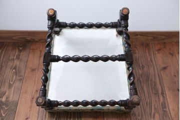 中古　イギリス製　オーク材の優雅なツイストレッグダイニングチェア(2)