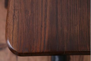 アンティーク家具　イギリスアンティーク　オーク材!チェア付き鉄脚スクールデスク