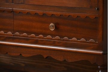 中古　神戸元町欧風家具メープル不二屋製　マホガニー材の高級キャビネット(定価約30万円)