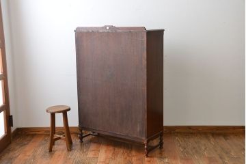 中古　神戸元町欧風家具メープル不二屋製　マホガニー材の高級キャビネット(定価約30万円)