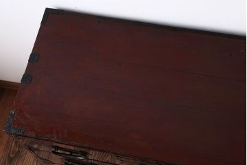 アンティーク家具　古民具・骨董　前面欅材!美しい金具の仙台箪笥