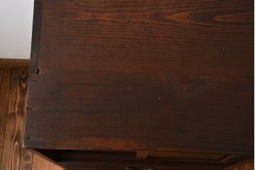 アンティーク家具　アンティーク　古い木製の引き出し付き縦型戸棚