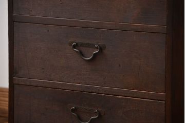 アンティーク家具　アンティーク　古い木製の引き出し付き縦型戸棚