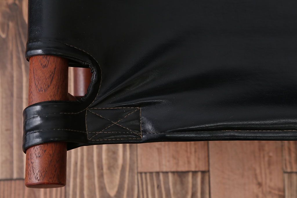 ヴィンテージ家具　USビンテージ　ジャクソンファニチャーの本革製チェア(オットマン付き)