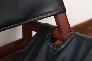 ヴィンテージ家具　USビンテージ　ジャクソンファニチャーの本革製チェア(オットマン付き)