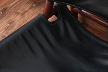 ヴィンテージ家具　USビンテージ　ジャクソンファニチャーの本革製チェア(オットマン付き)