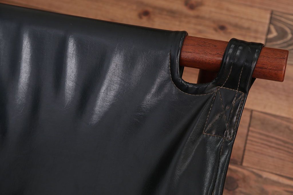 ヴィンテージ家具　USビンテージ　ジャクソンファニチャーの本革製チェア(オットマン付き)