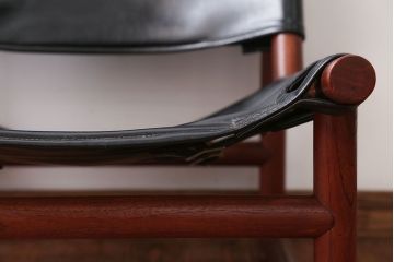 ヴィンテージ家具　USビンテージ　ジャクソンファニチャーの本革製チェア(オットマン付き)