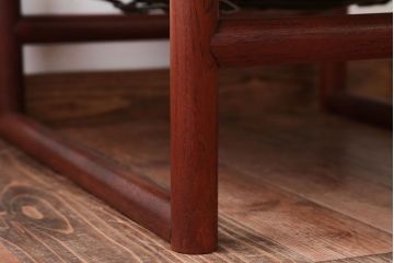 ヴィンテージ家具　USビンテージ　ジャクソンファニチャーの本革製チェア(オットマン付き)