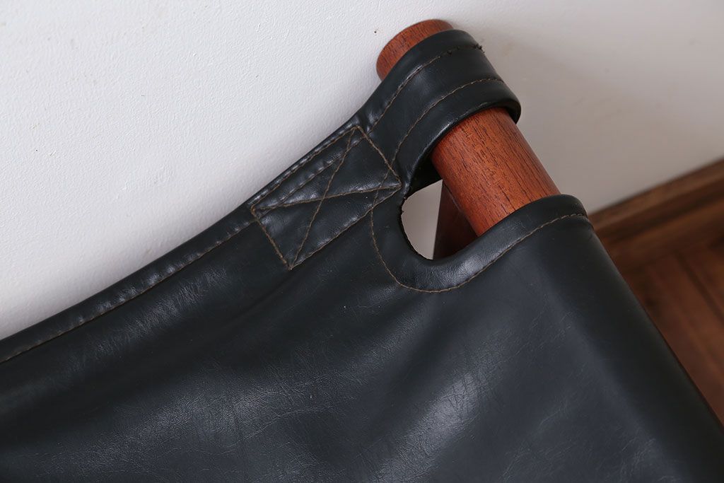 ヴィンテージ家具　USビンテージ　ジャクソンファニチャーの本革製チェア(オットマン付き)