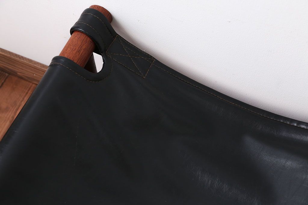 ヴィンテージ家具　USビンテージ　ジャクソンファニチャーの本革製チェア(オットマン付き)