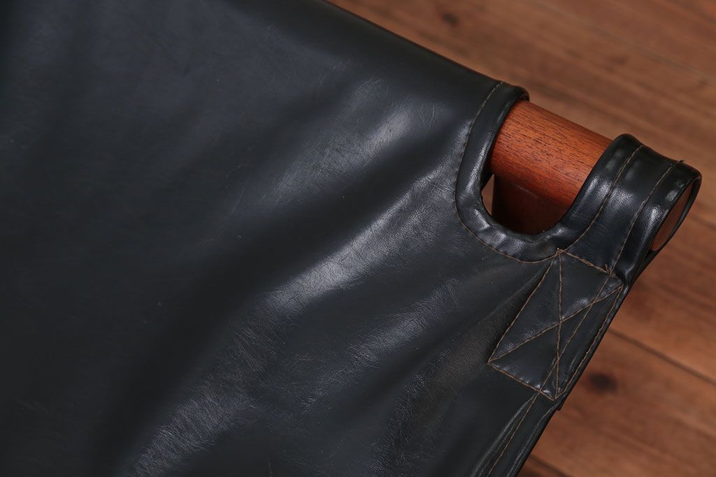 ヴィンテージ家具　USビンテージ　ジャクソンファニチャーの本革製チェア(オットマン付き)