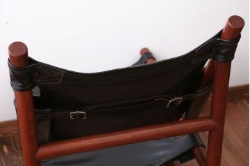 ヴィンテージ家具　USビンテージ　ジャクソンファニチャーの本革製チェア(オットマン付き)