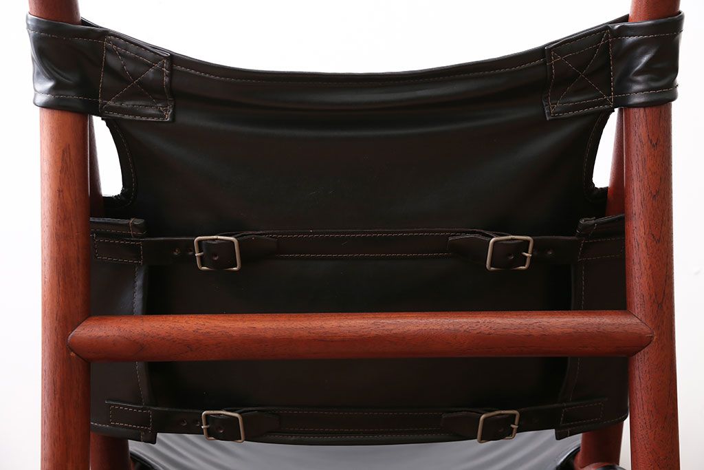 ヴィンテージ家具　USビンテージ　ジャクソンファニチャーの本革製チェア(オットマン付き)