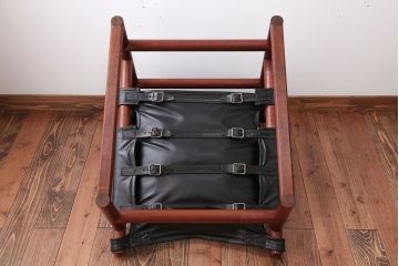 ヴィンテージ家具　USビンテージ　ジャクソンファニチャーの本革製チェア(オットマン付き)