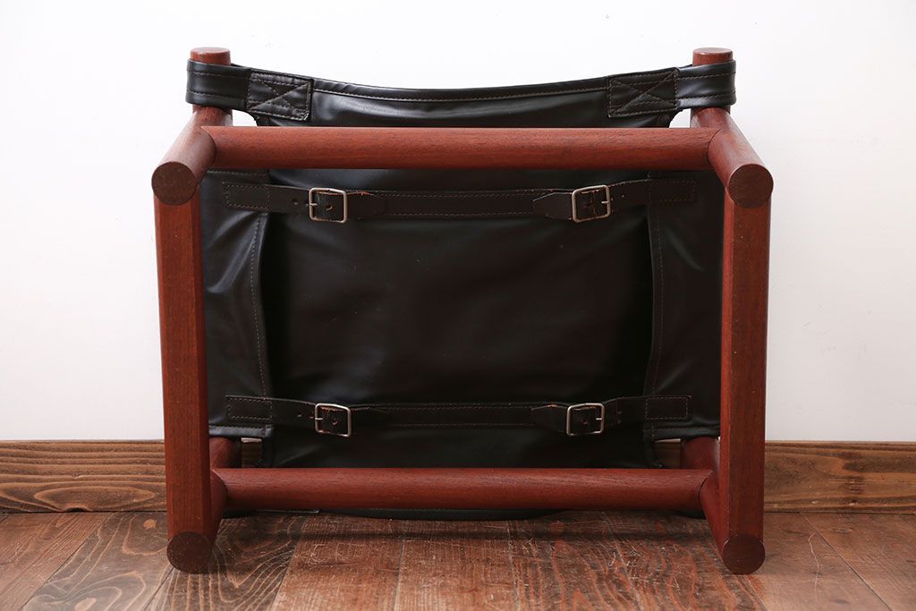 ヴィンテージ家具　USビンテージ　ジャクソンファニチャーの本革製チェア(オットマン付き)