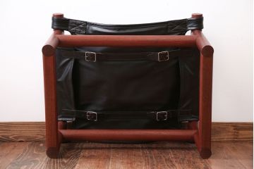 ヴィンテージ家具　USビンテージ　ジャクソンファニチャーの本革製チェア(オットマン付き)