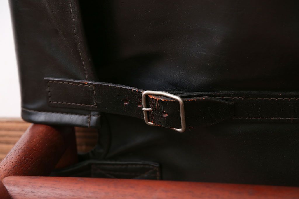 ヴィンテージ家具　USビンテージ　ジャクソンファニチャーの本革製チェア(オットマン付き)