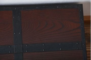 工芸品 手打ち金具 総欅材の佐渡船箪笥(定価139万円)(帳箱、舟箪笥)