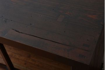 アンティーク家具　和製アンティーク　古い木製の大振りな鉄脚付き引き戸収納棚