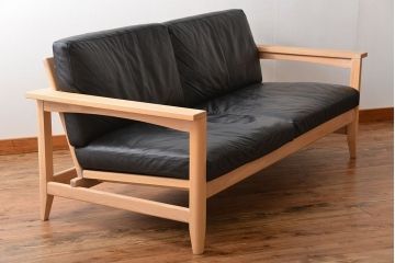 中古　アクタス　COTTO　牛革製3人掛けソファ(定価約23万円)