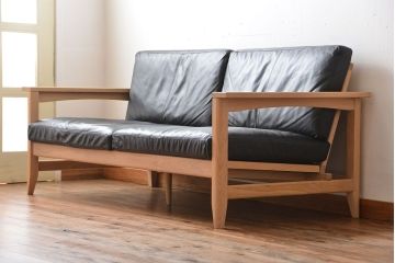 中古　アクタス　COTTO　牛革製3人掛けソファ(定価約23万円)