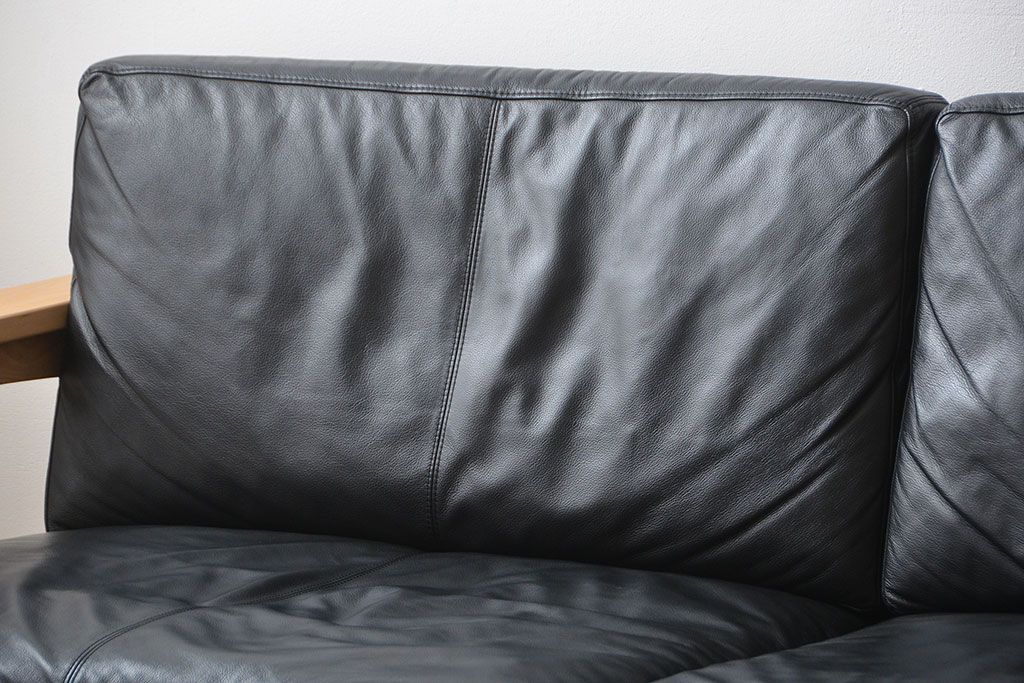 中古　アクタス　COTTO　牛革製3人掛けソファ(定価約23万円)