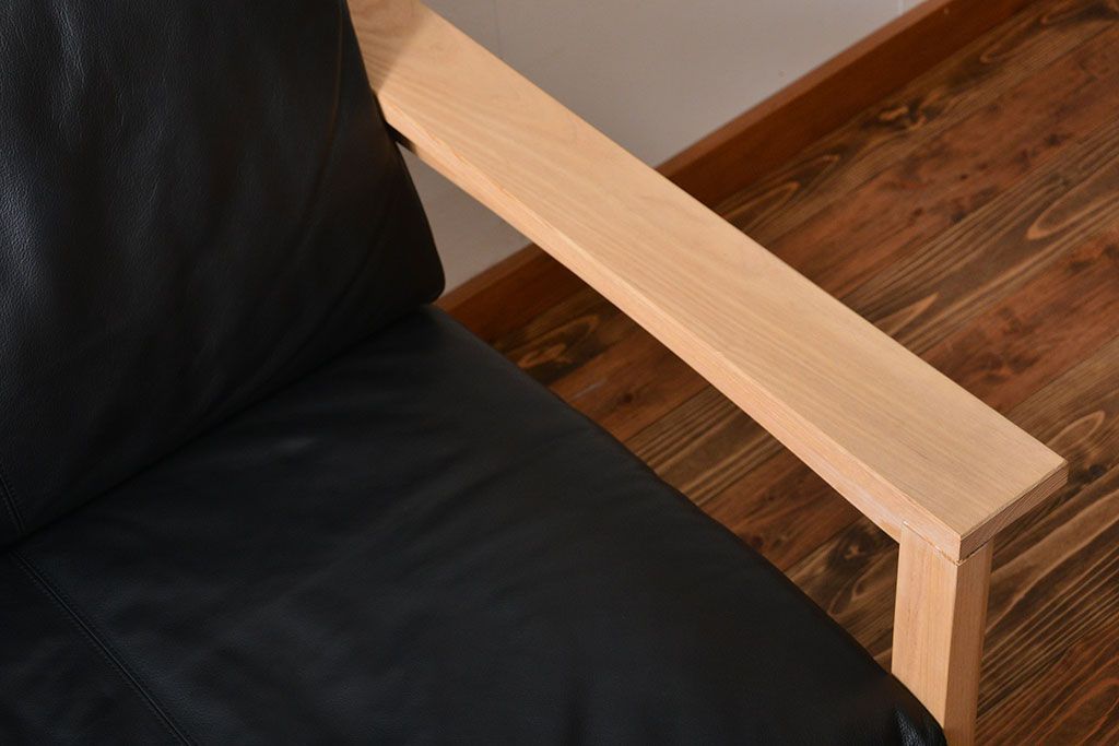 中古　アクタス　COTTO　牛革製3人掛けソファ(定価約23万円)