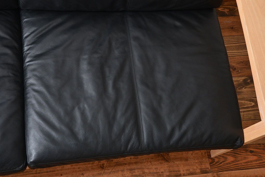 中古　アクタス　COTTO　牛革製3人掛けソファ(定価約23万円)