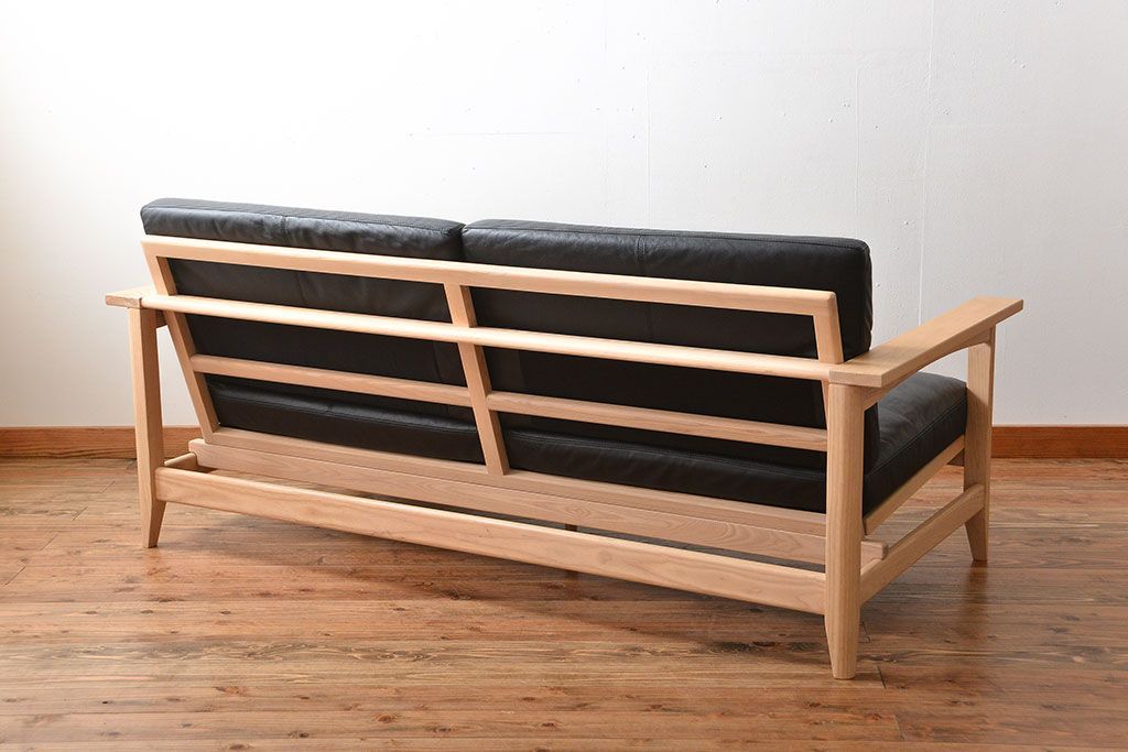 中古　アクタス　COTTO　牛革製3人掛けソファ(定価約23万円)