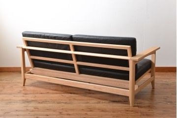 中古　アクタス　COTTO　牛革製3人掛けソファ(定価約23万円)