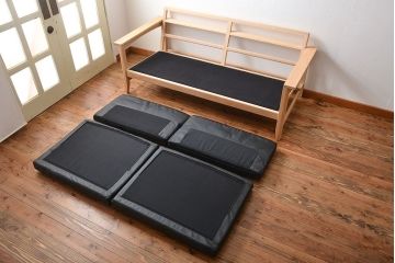 中古　アクタス　COTTO　牛革製3人掛けソファ(定価約23万円)