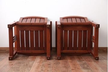 中古　TERRA(テラ)チーク材のアームチェア2脚セット