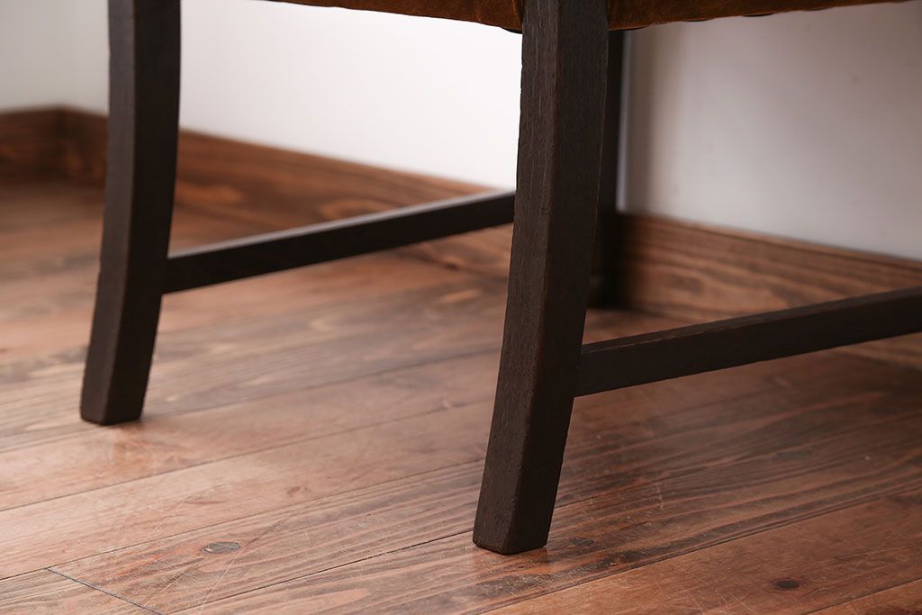 アンティーク家具　大正ロマン　ラグジュアリーな古いナラ材のアームチェア