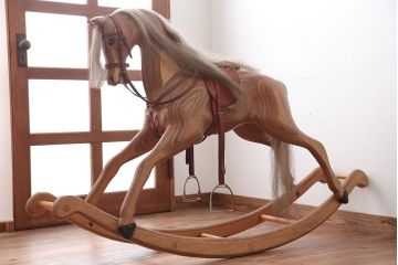 アンティーク雑貨　海外アンティーク　RELKO社製高級ロッキングホース(木馬)
