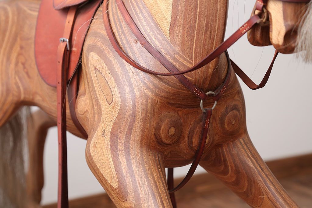 アンティーク雑貨　海外アンティーク　RELKO社製高級ロッキングホース(木馬)