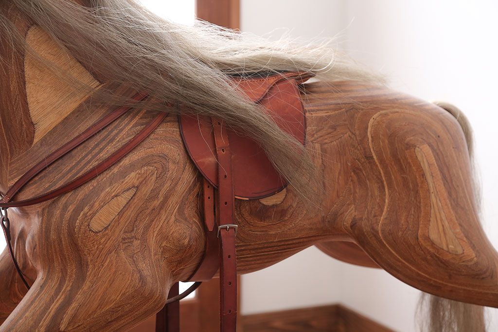 アンティーク雑貨　海外アンティーク　RELKO社製高級ロッキングホース(木馬)