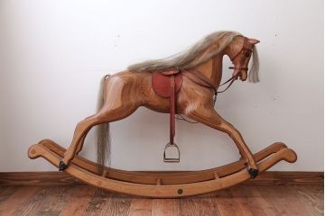 アンティーク雑貨　海外アンティーク　RELKO社製高級ロッキングホース(木馬)