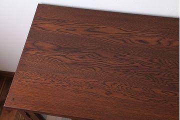 アンティーク家具　和製アンティーク　すりガラス扉の脚付きキッチンキャビネット(作業台・本箱)