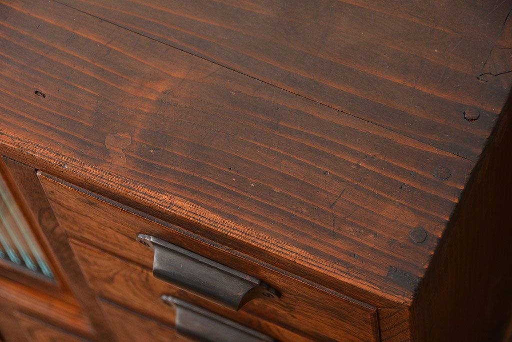 アンティーク家具　古民具・骨董　前面欅材!上質で高級な和製アンティークローボード