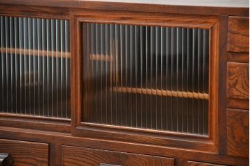 アンティーク家具　古民具・骨董　前面欅材!上質で高級な和製アンティークローボード